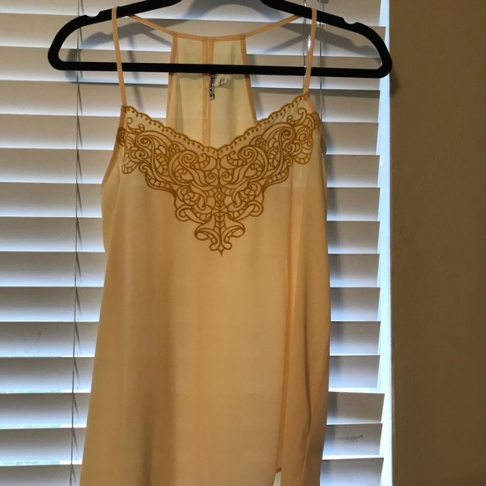 Express sleeveless embroidered blouse